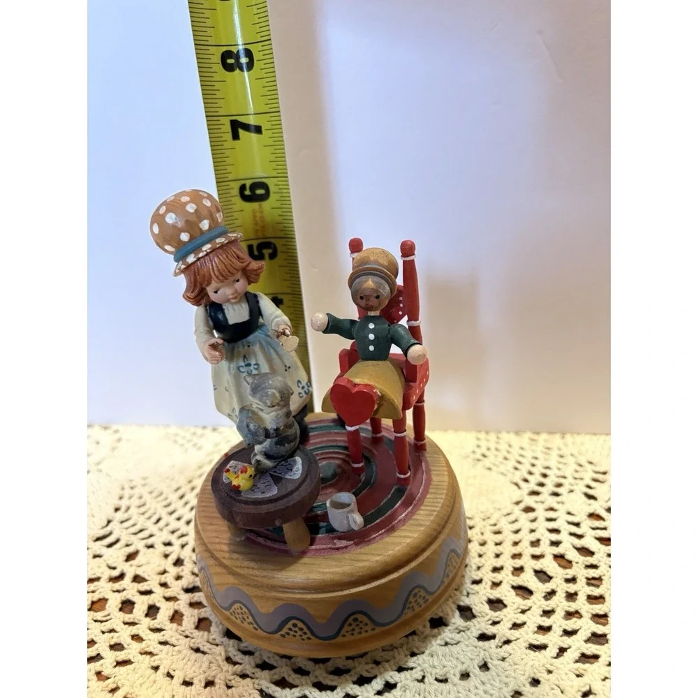 Vintage ANRI Music Box Girl, Kitty, Doll, Birds You Light Up My Life & Edelweiss